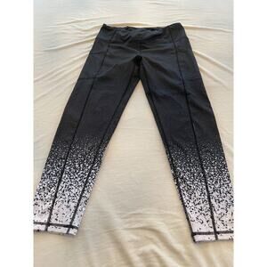 Pro Player Womens Size M Black /White Geometric Wicking Activewear Yoga Pants